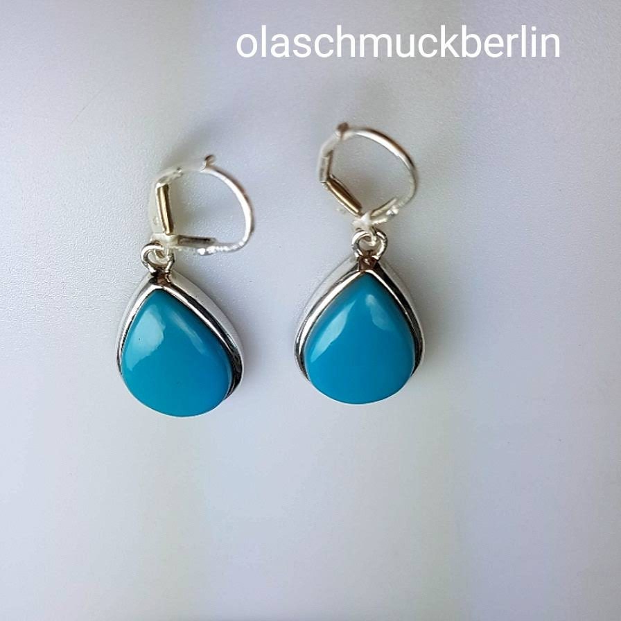 Silberohrhänger mit Türkis