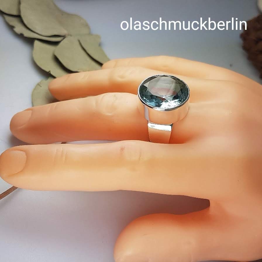 Silberring mit Obsidian