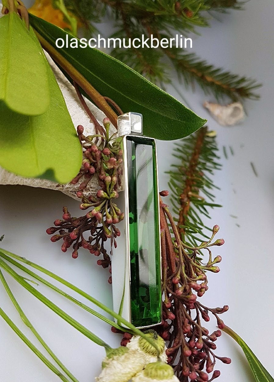 Handgefertigter Silberanhänger mit Obsidian // 2,0