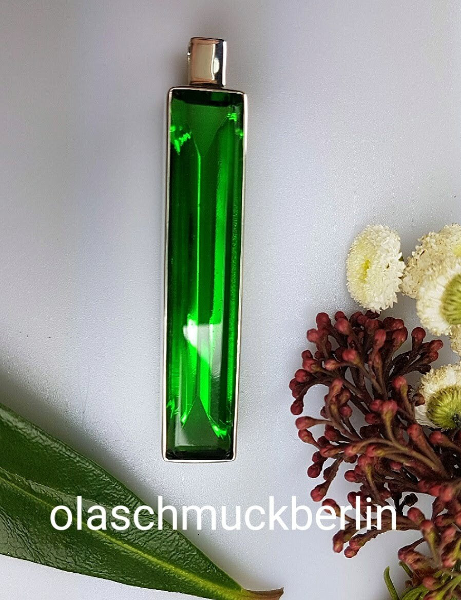 Handgefertigter Silberanhänger mit Obsidian // 2,0