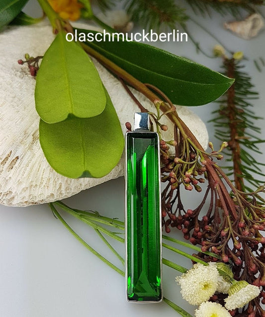 Handgefertigter Silberanhänger mit Obsidian // 2,0
