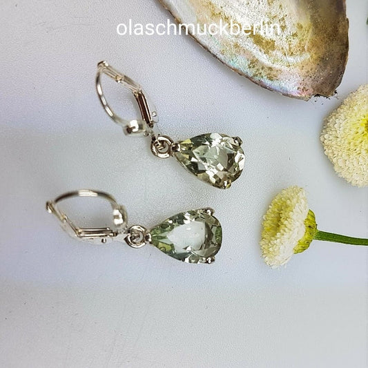 Silberohrhänger mit Prasiolith