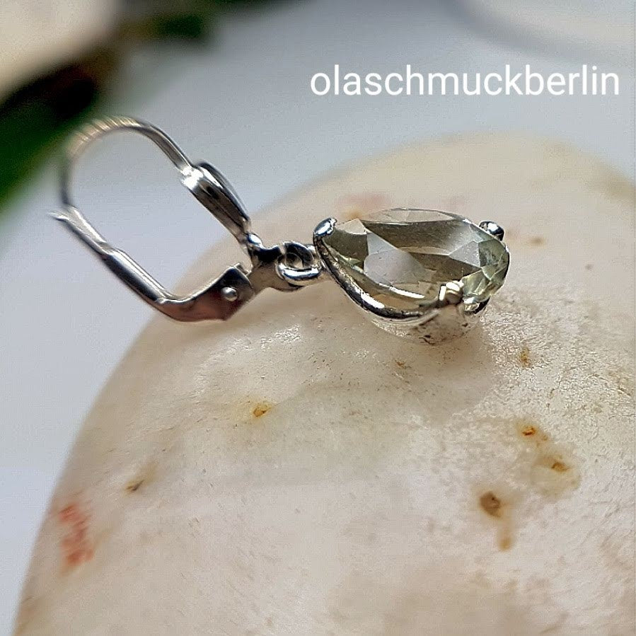 Silberohrhänger mit Prasiolith