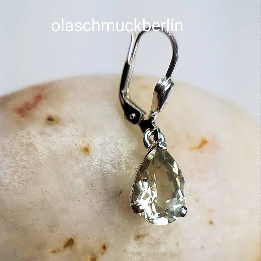 Silberohrhänger mit Prasiolith