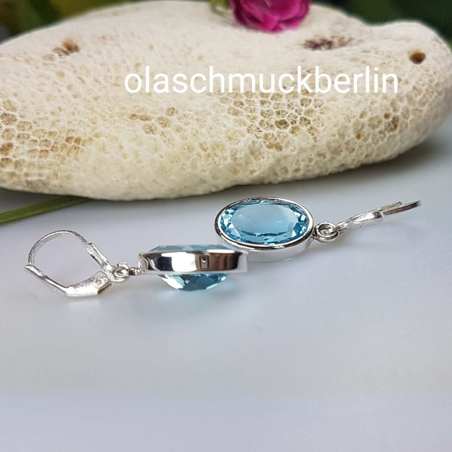 Silberohrhänger mit Topas