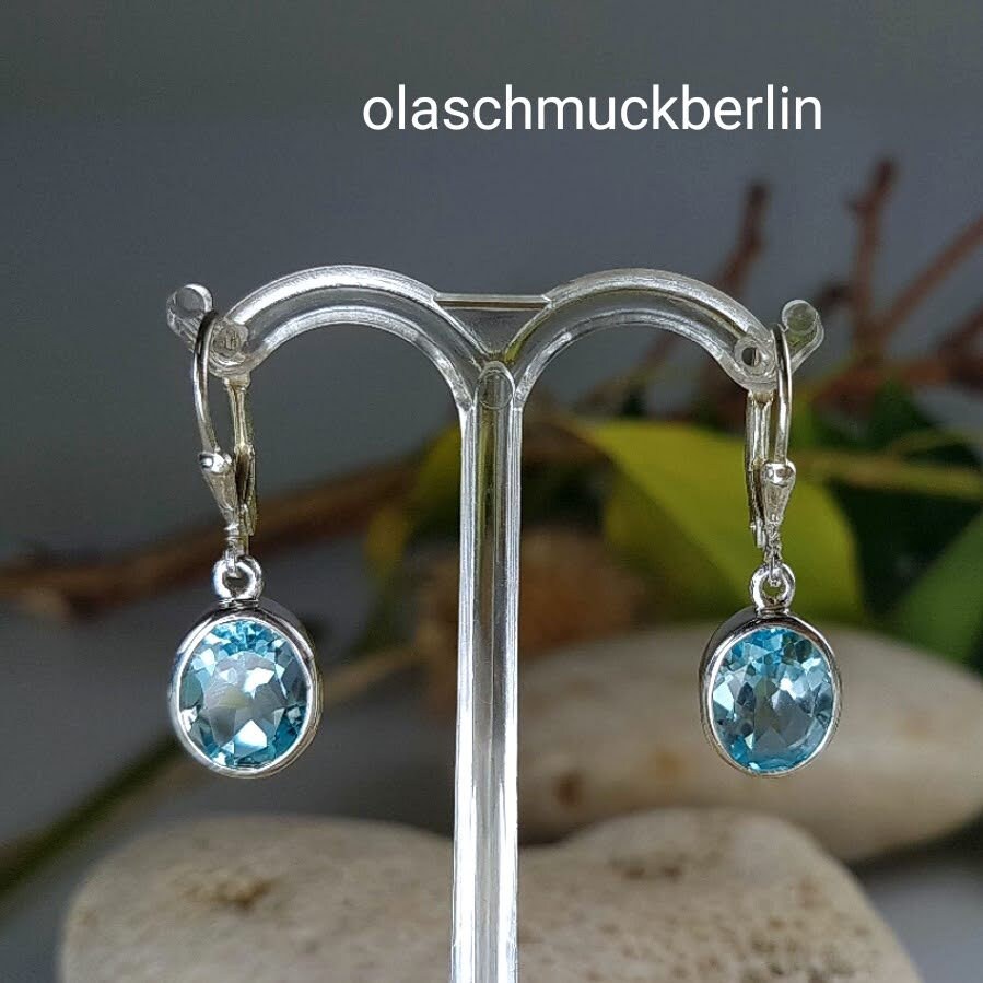Silberohrhänger mit Topas