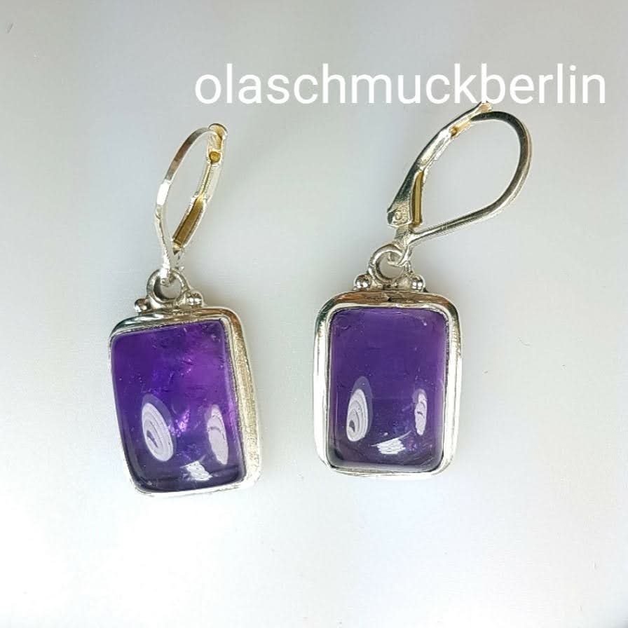 Silberohrhänger mit Amethyst