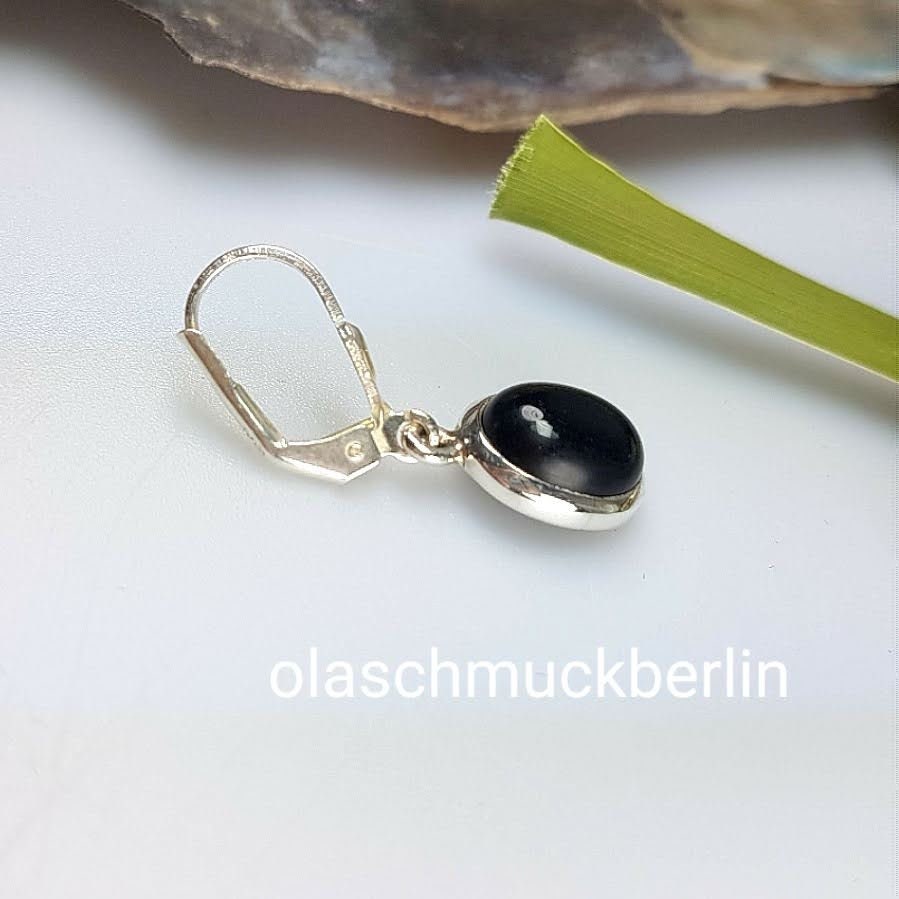 Silberohrhänger mit Onyx