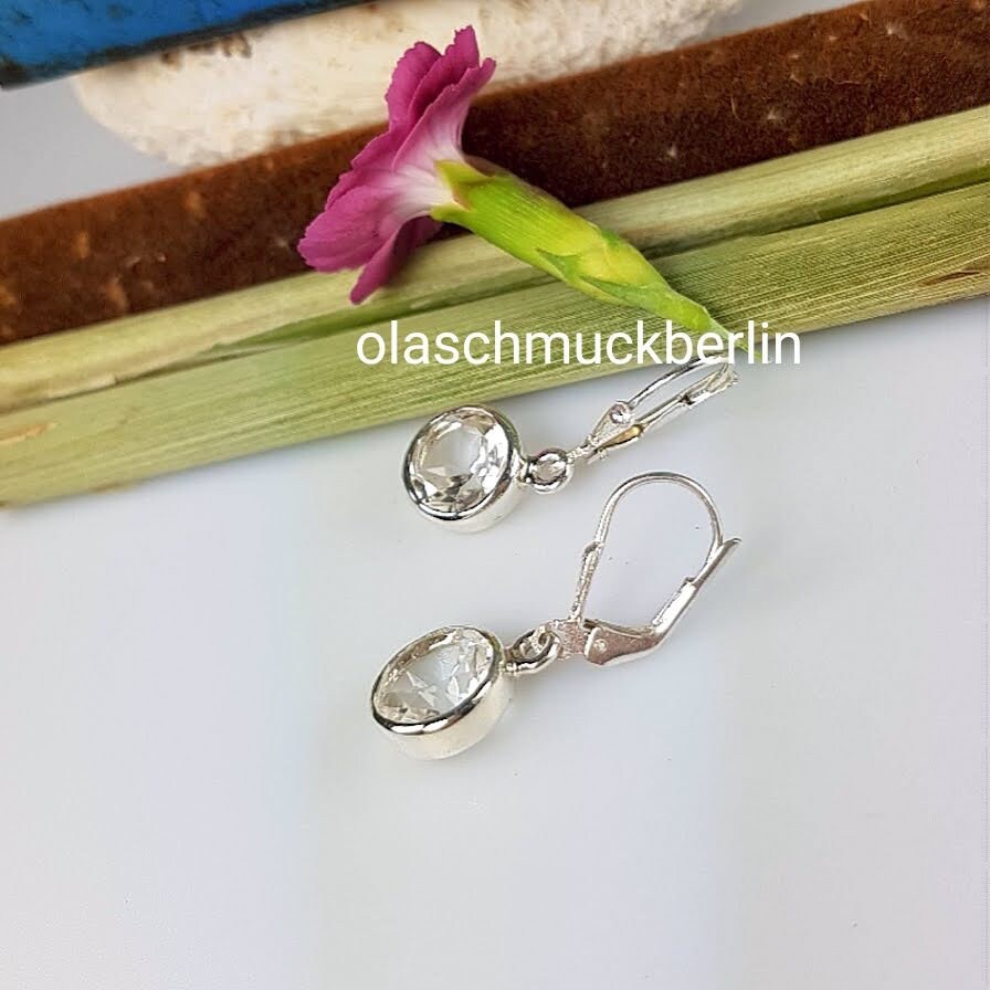 Silber Ohrringe mit Bergkristall