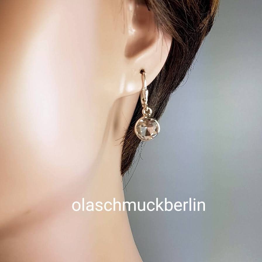 Silber Ohrringe mit Bergkristall
