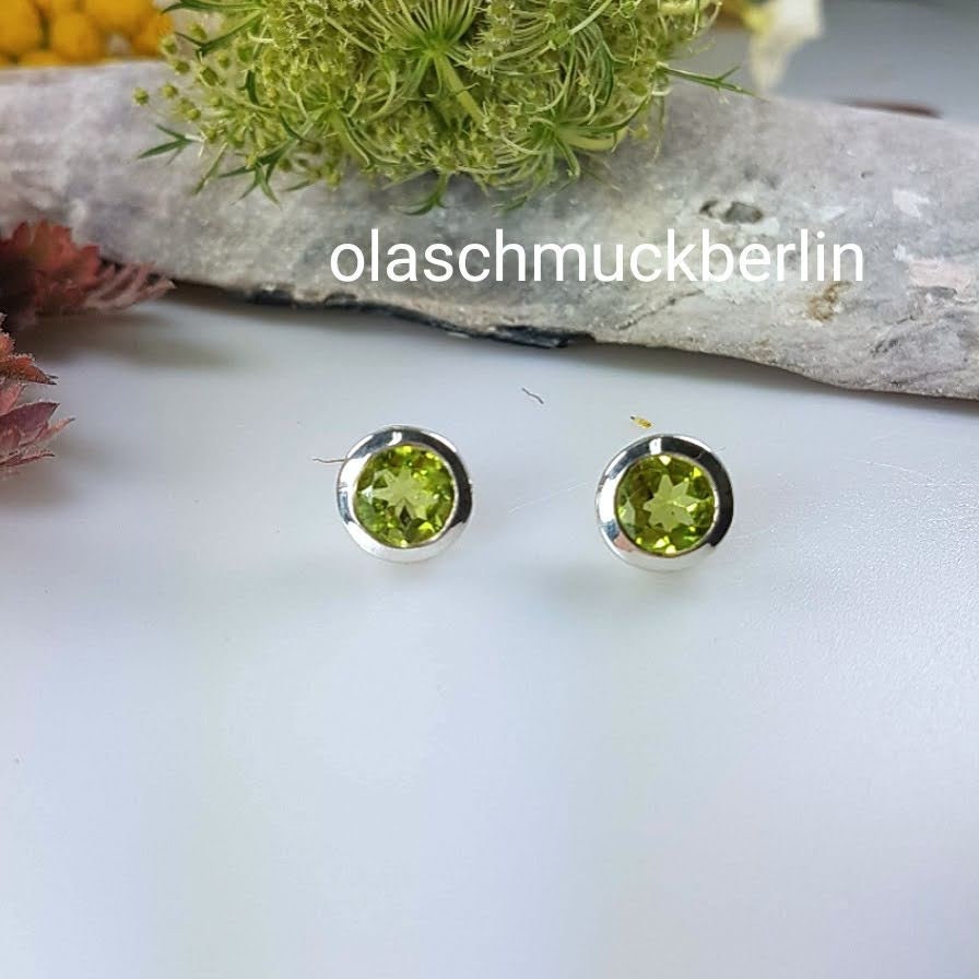 Silberohrstecker mit Peridot
