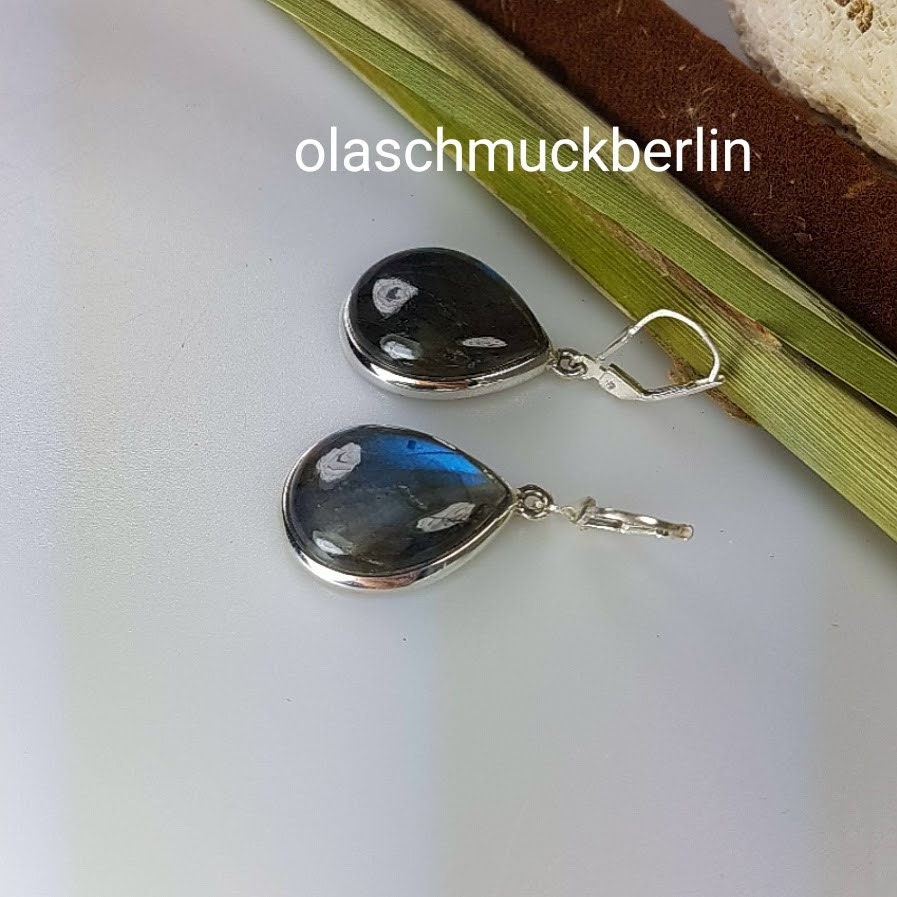 Silberohrhänger mit Labradorit
