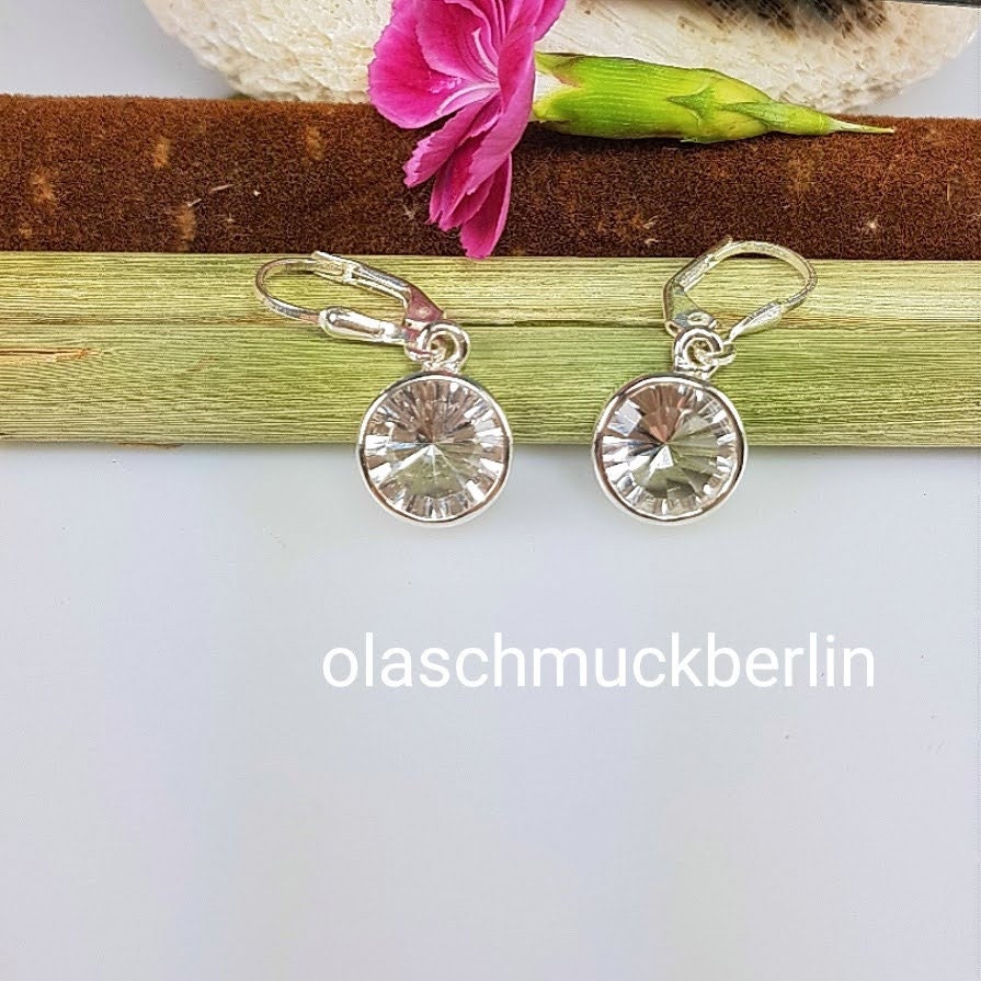 Silberohrhänger mit Bergkristall (Designerschliff)