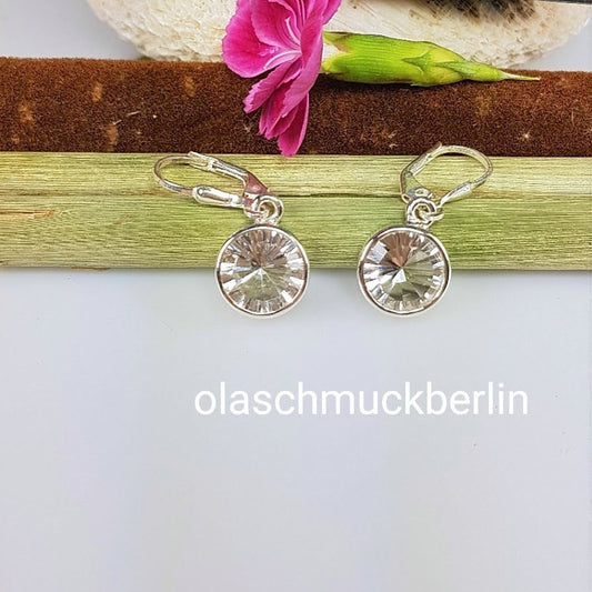 Silberohrhänger mit Bergkristall (Designerschliff)