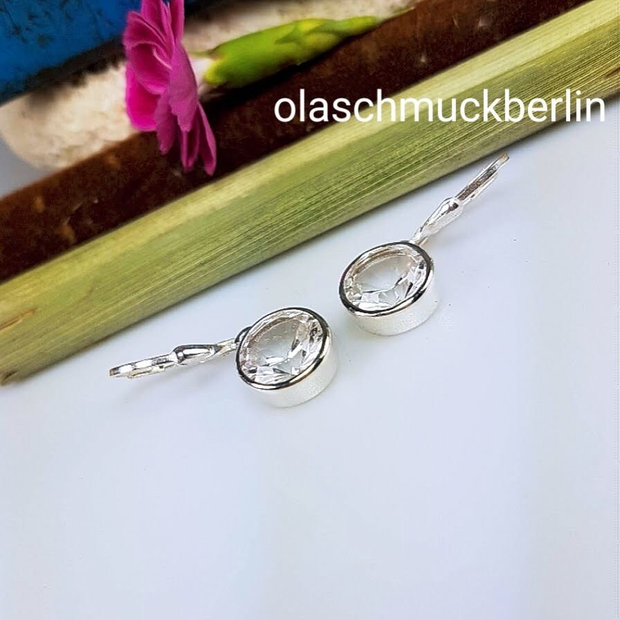 Silberohrhänger mit Bergkristall (Designerschliff)