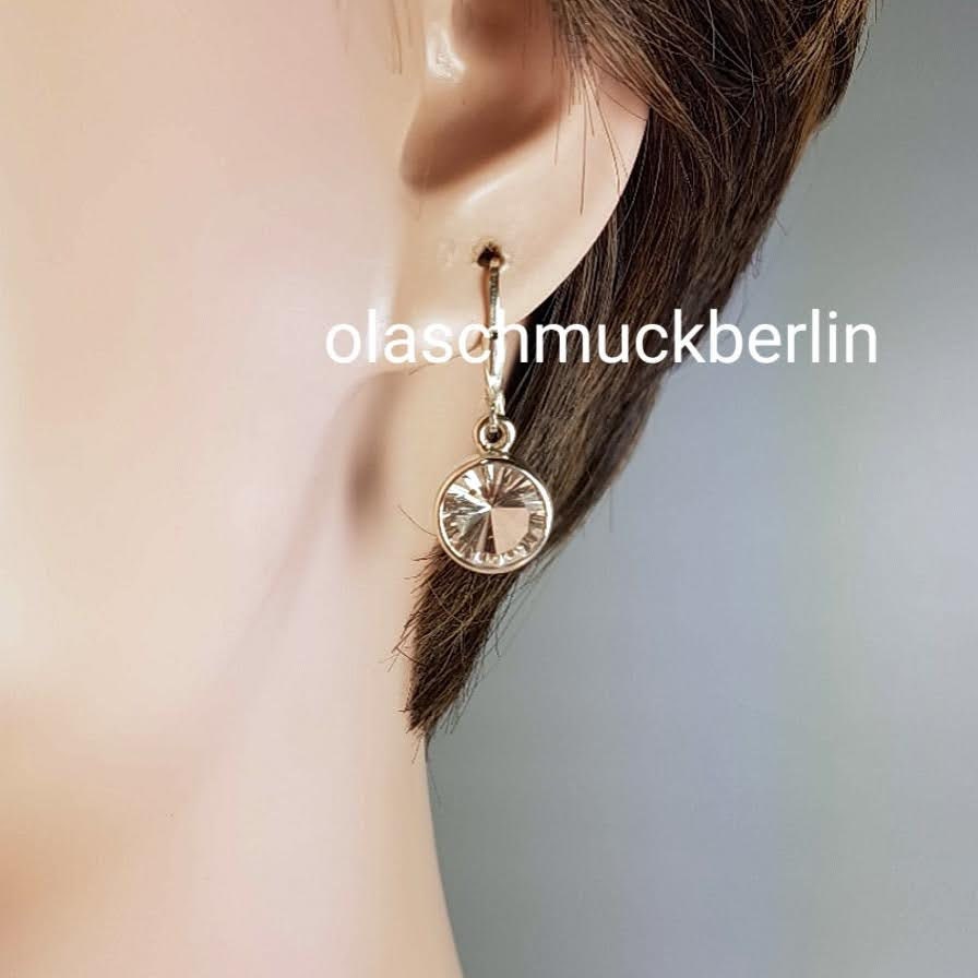 Silberohrhänger mit Bergkristall (Designerschliff)
