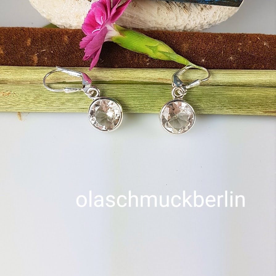 Silber Ohrringe mit Bergkristall