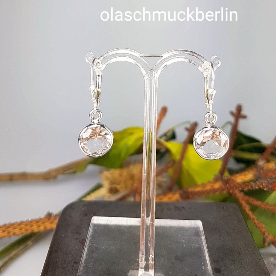 Silber Ohrringe mit Bergkristall