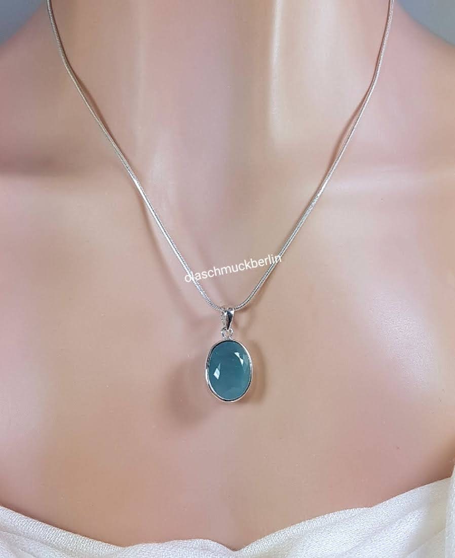 Silberanhänger mit Aquamarin // 1,0