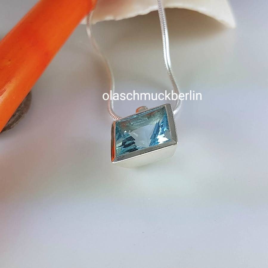Handgefertigter Silberanhänger mit Topas // 1,5