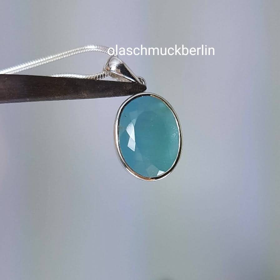 Handgefertigter Silberanhänger mit Aquamarin // 1,5