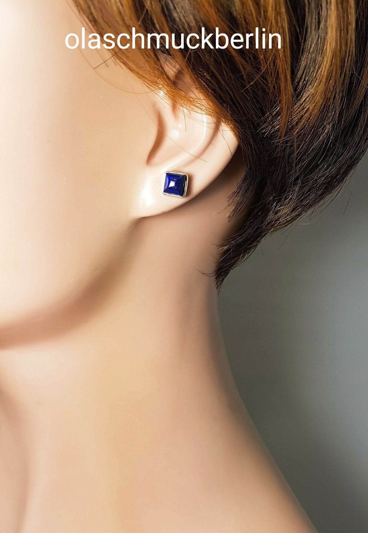 Silberohrstecker mit Lapislazuli