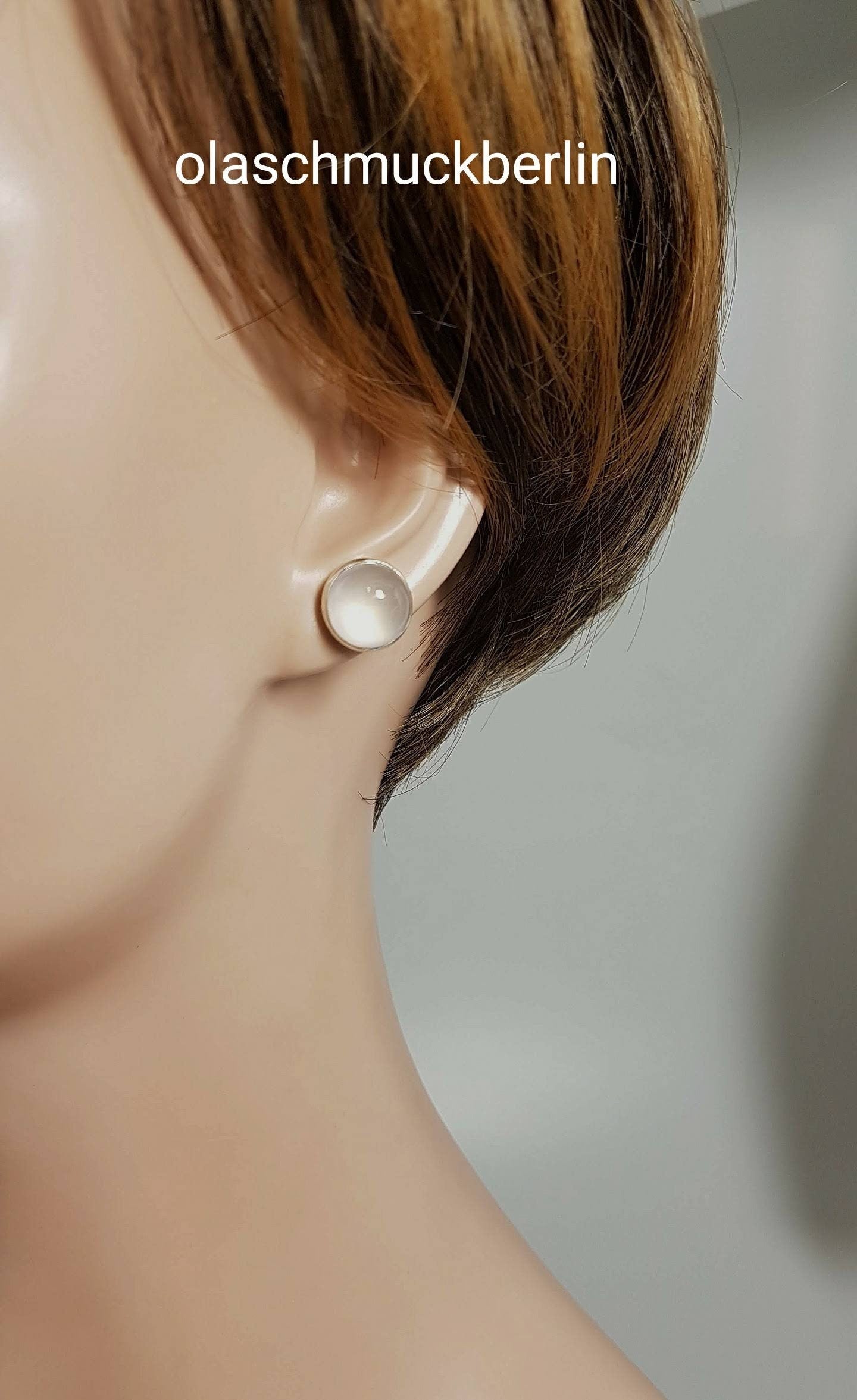Silberohrstecker mit Rosenquarz