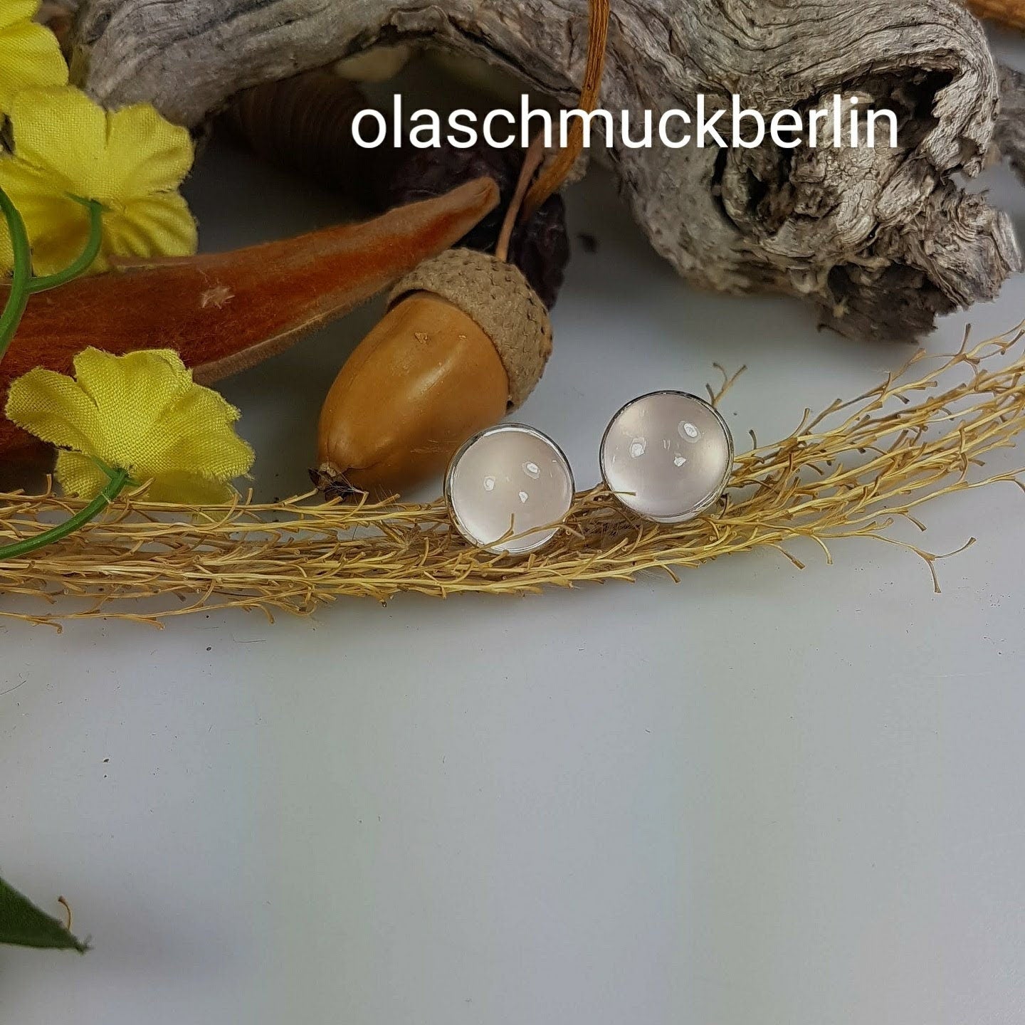 Silberohrstecker mit Rosenquarz