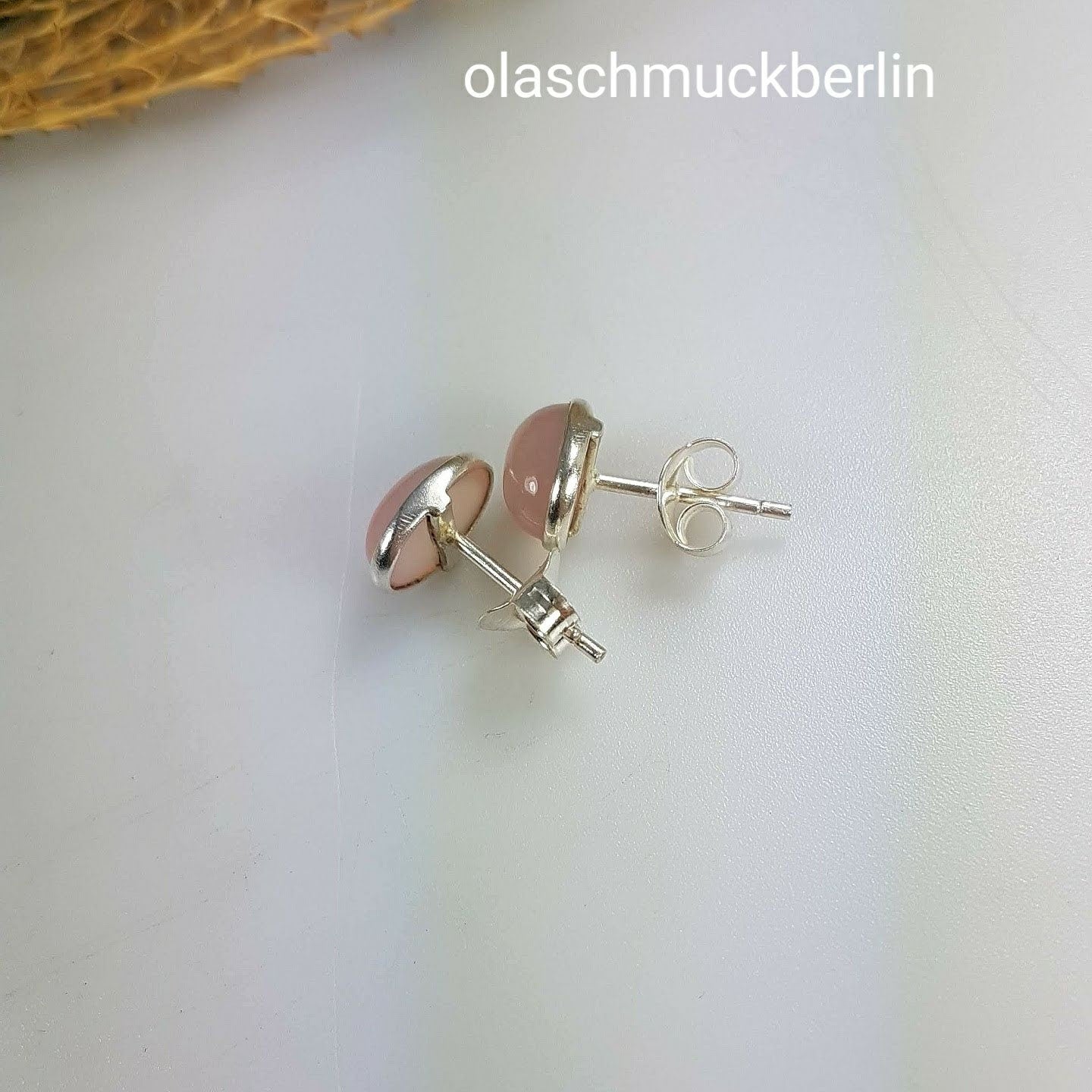 Silberohrstecker mit Rosenquarz