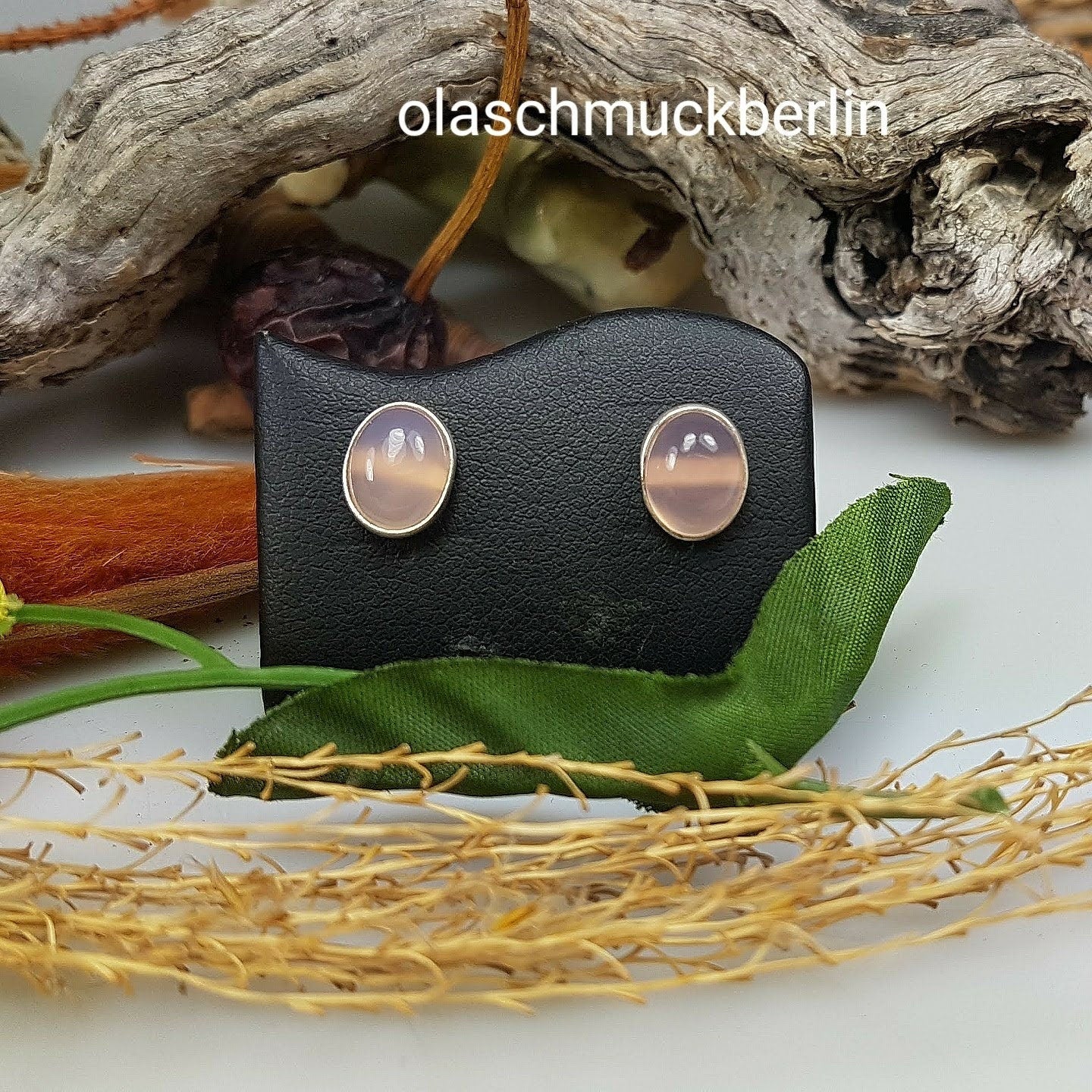 Silberohrstecker mit Rosenquarz