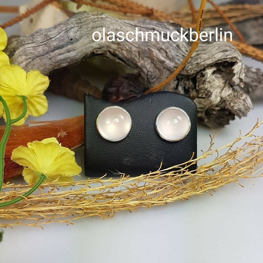 Silberohrstecker mit Rosenquarz