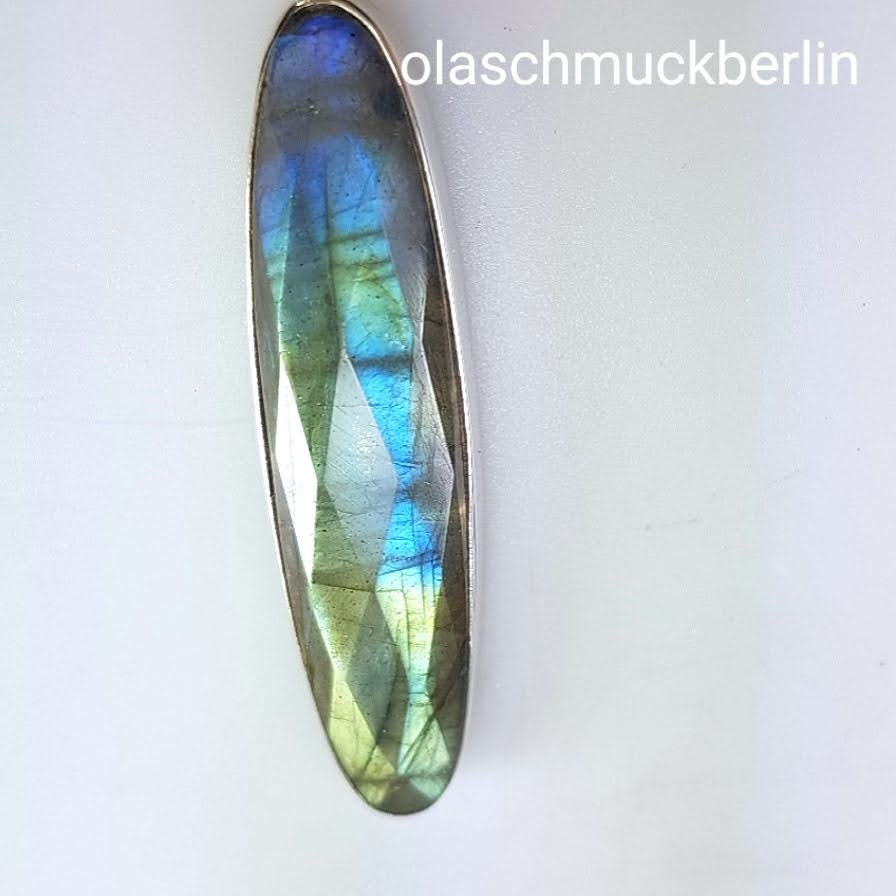 Silber Ohrringe mit Labradorit