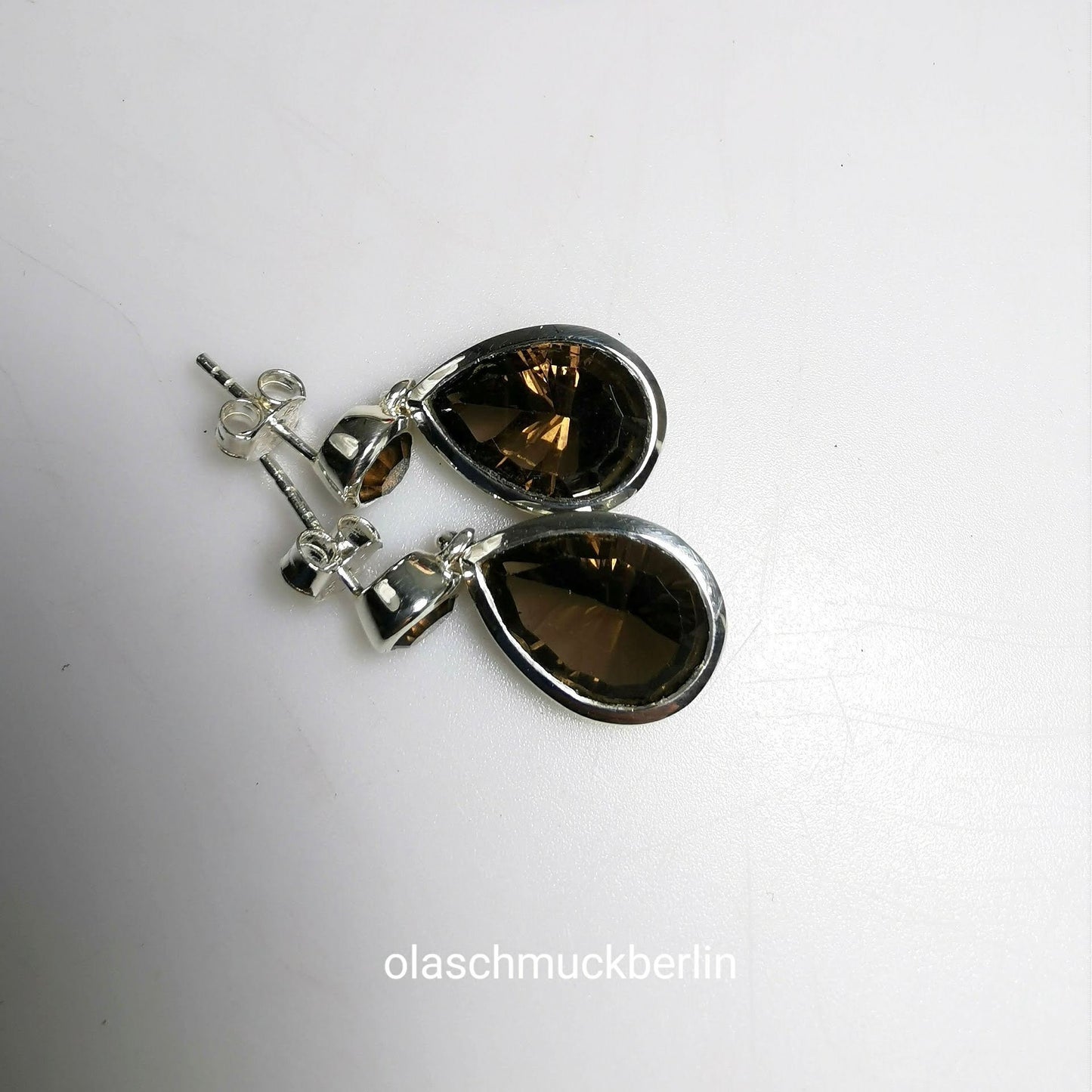 Silberohrhänger mit Rauchquarz