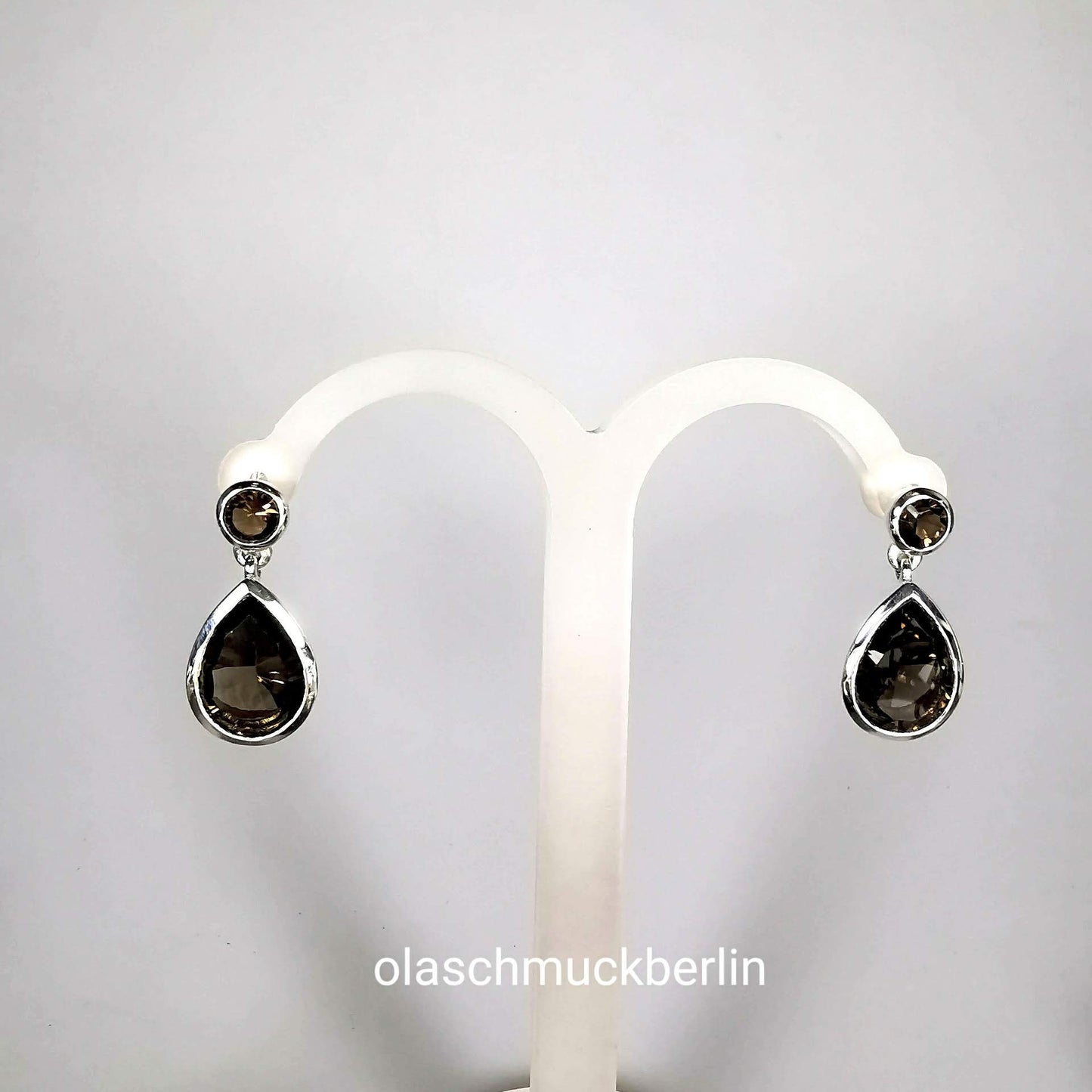 Silberohrhänger mit Rauchquarz