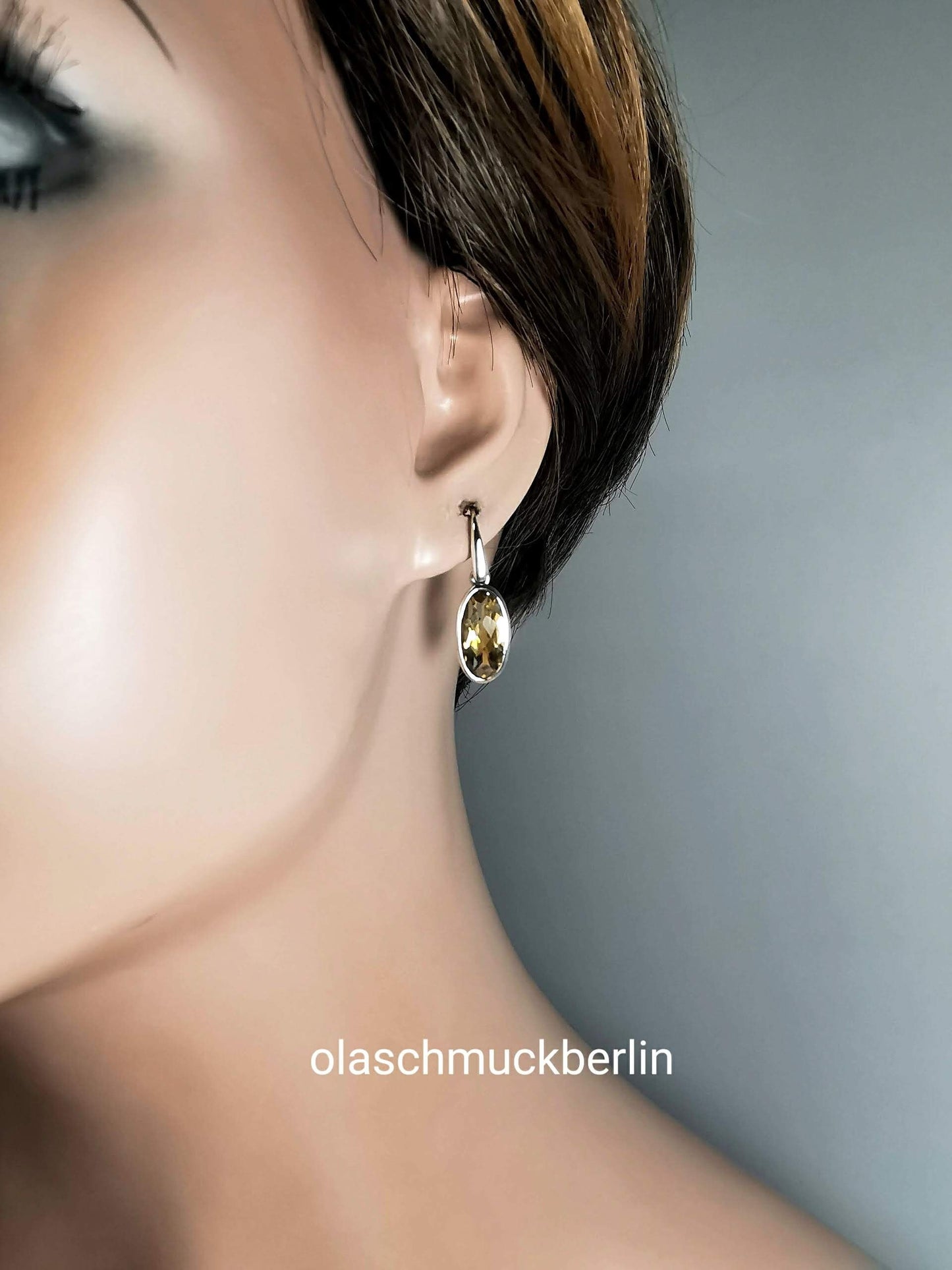 Silberohrhänger mit Citrin