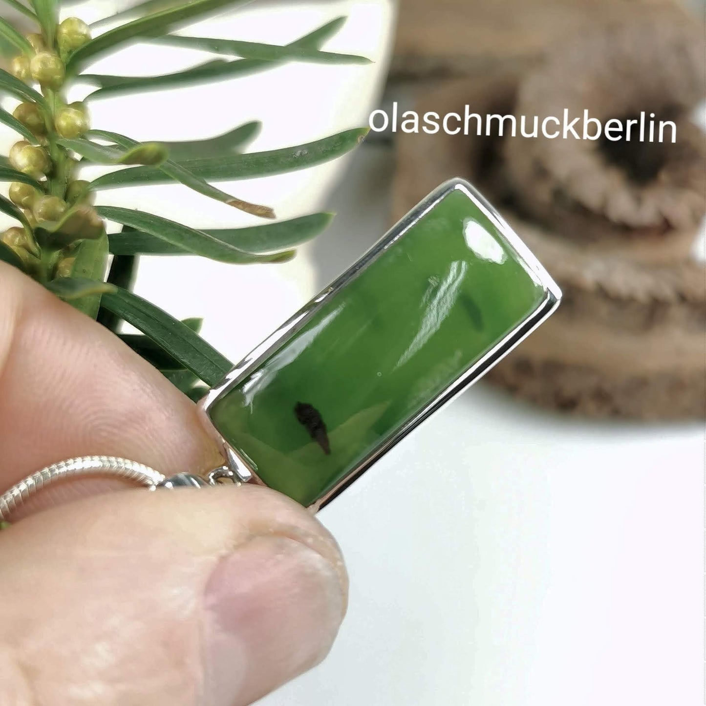 Silberanhänger mit Jade // 1,5