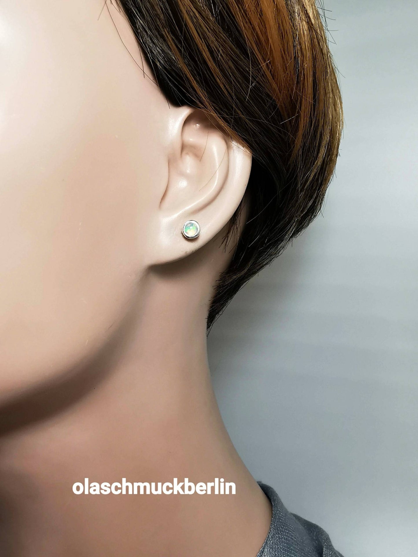 Silberohrstecker mit Opal