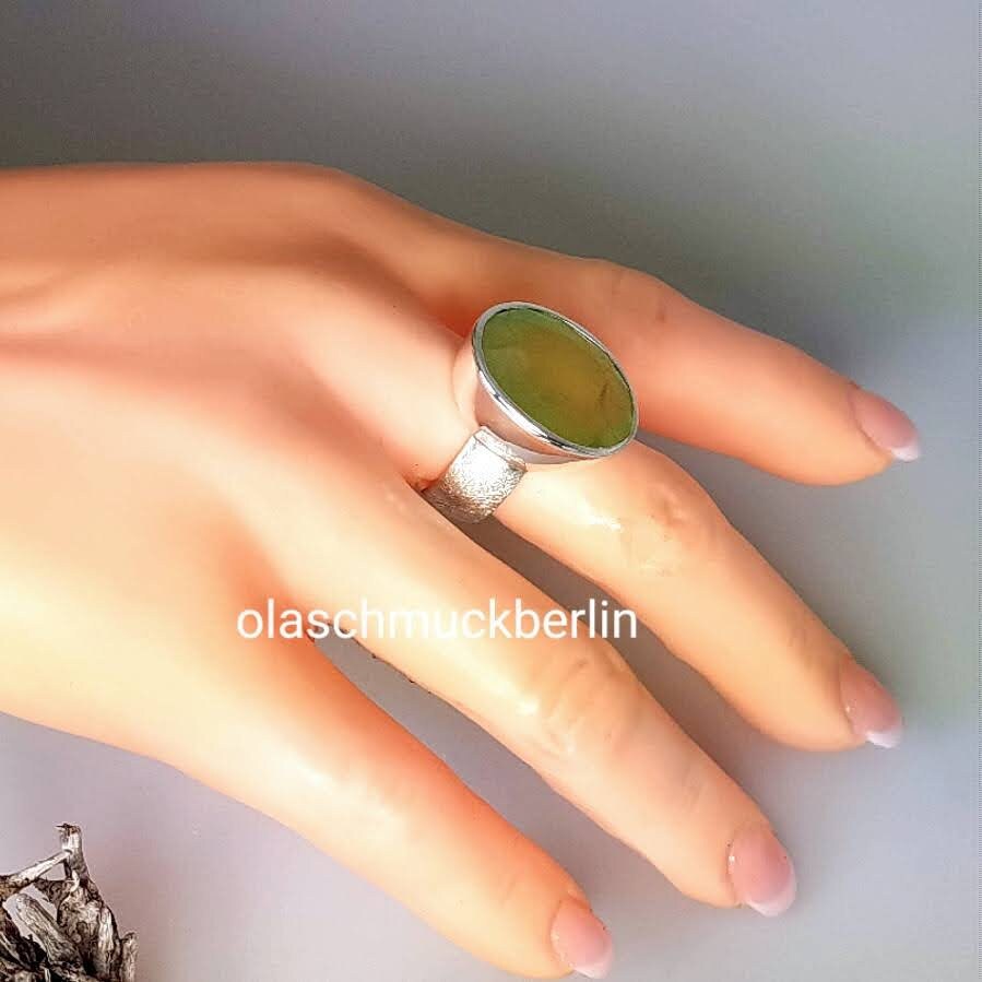 Silberring mit Prehnit