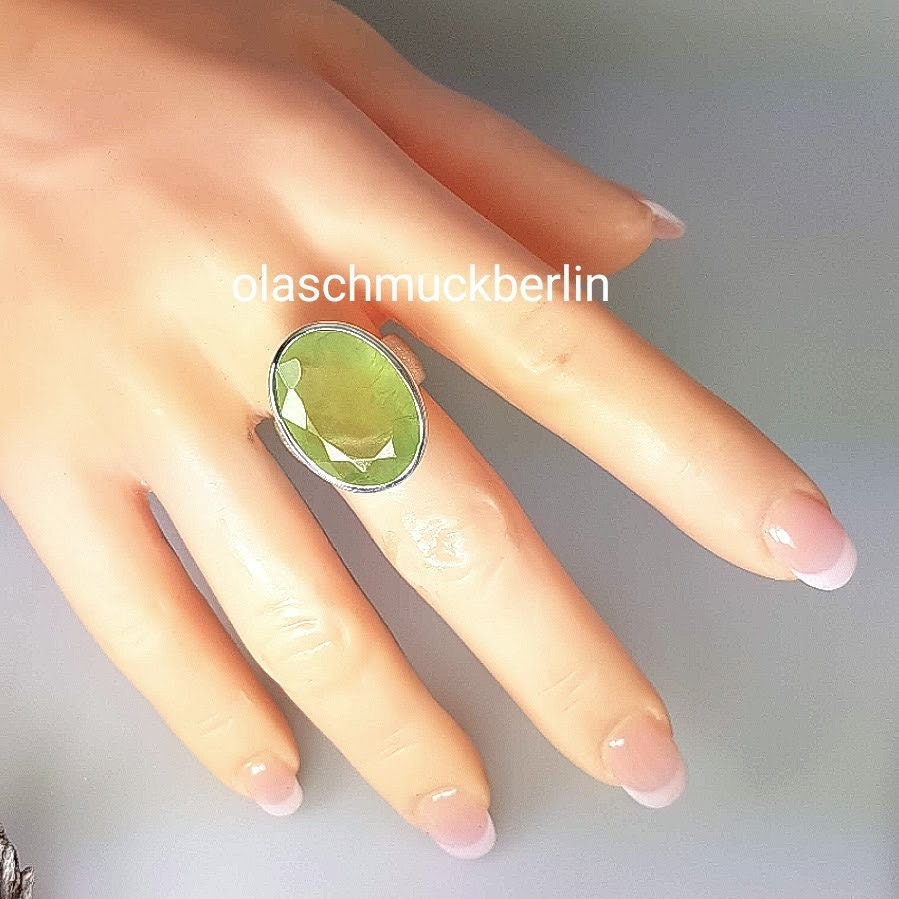 Silberring mit Prehnit