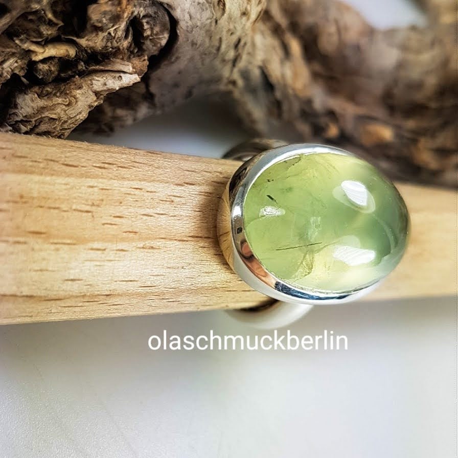 Silberring mit Prehnit