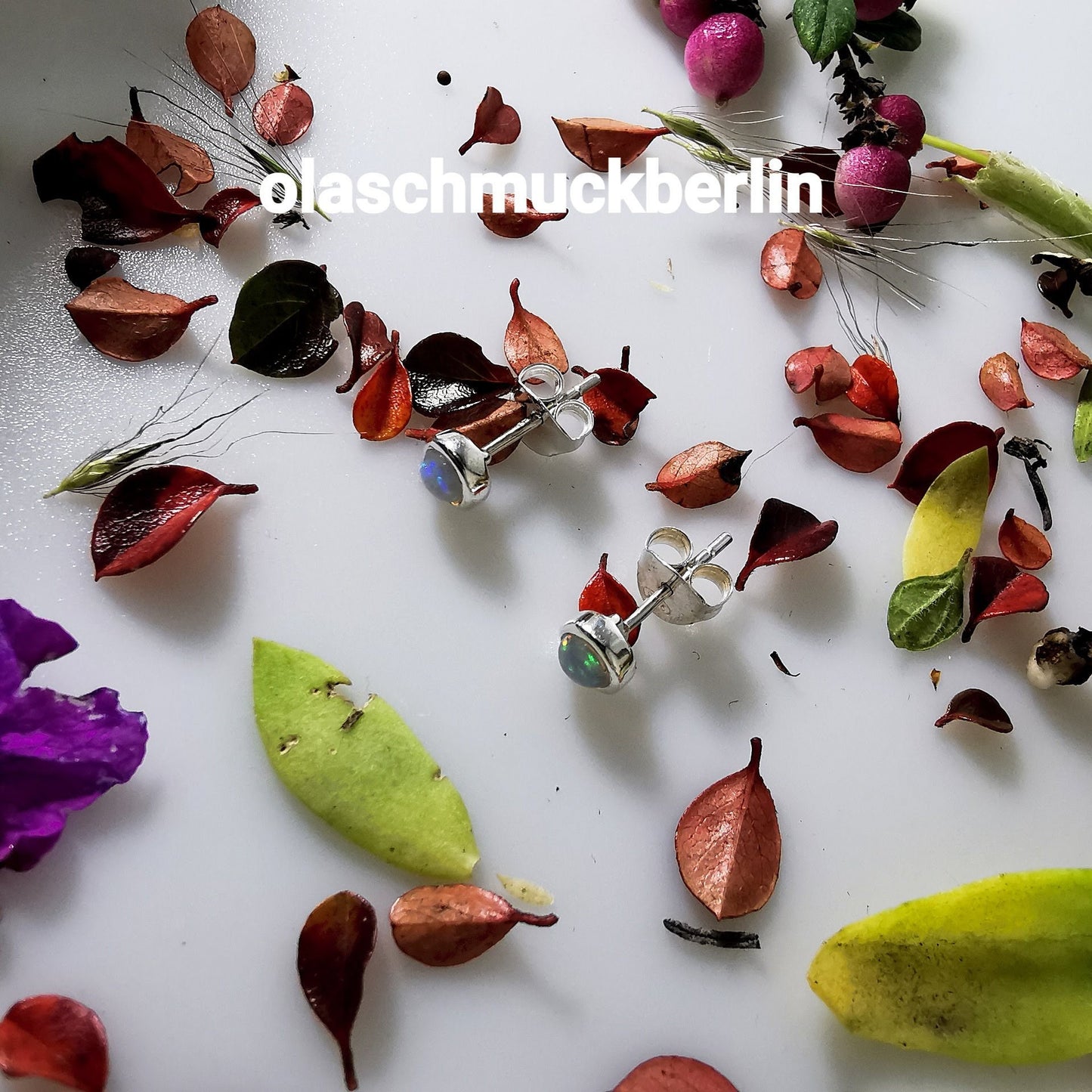Silberohrstecker mit Opal