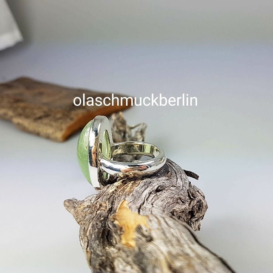 Silberring mit Prehnit