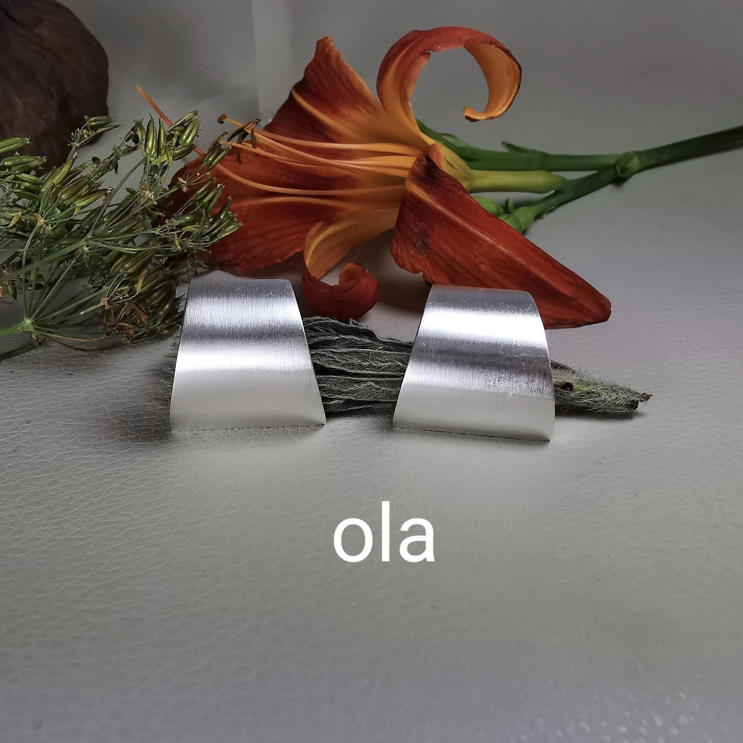 Solid handmade silver earrings