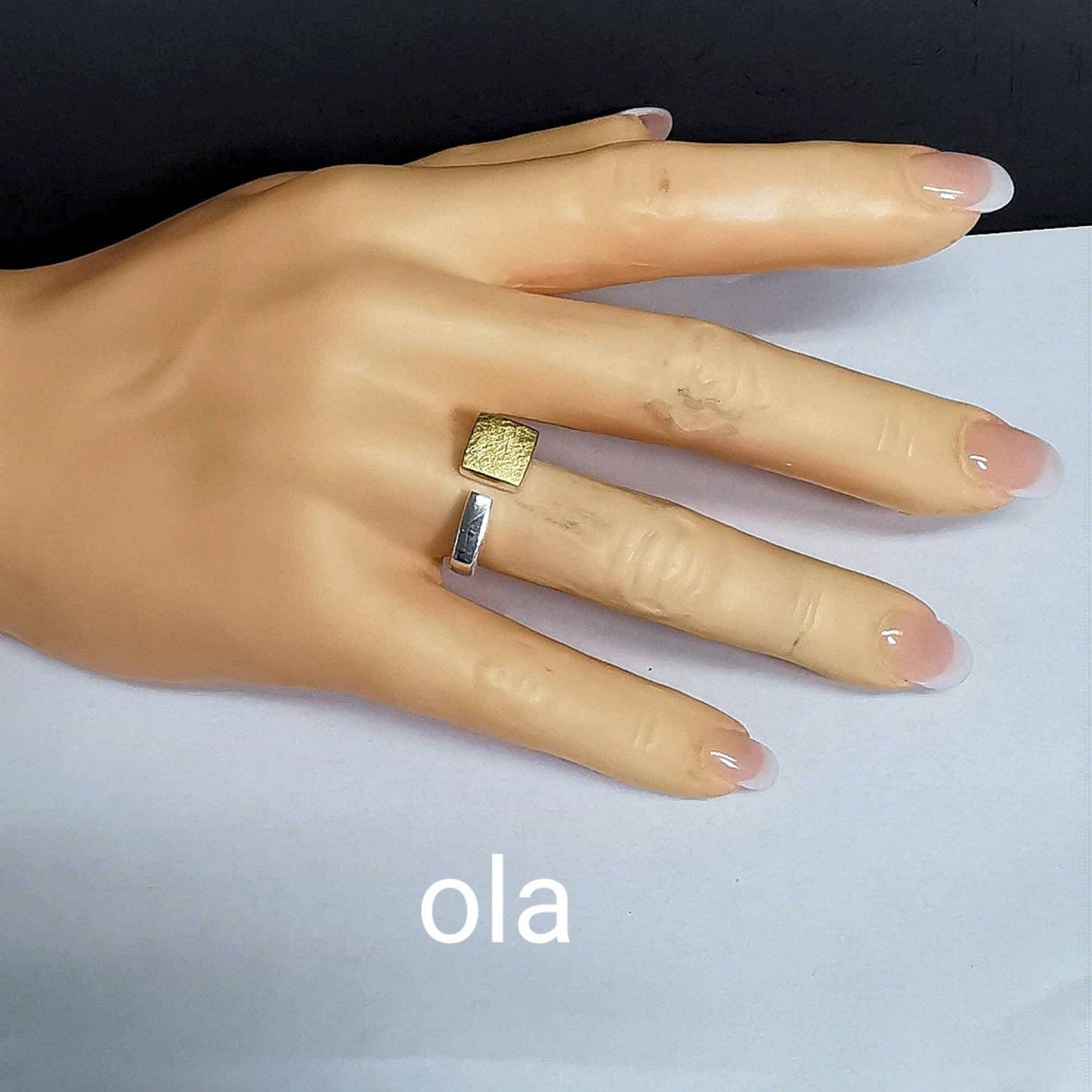 Handgefertigter Silberring -bicolor-