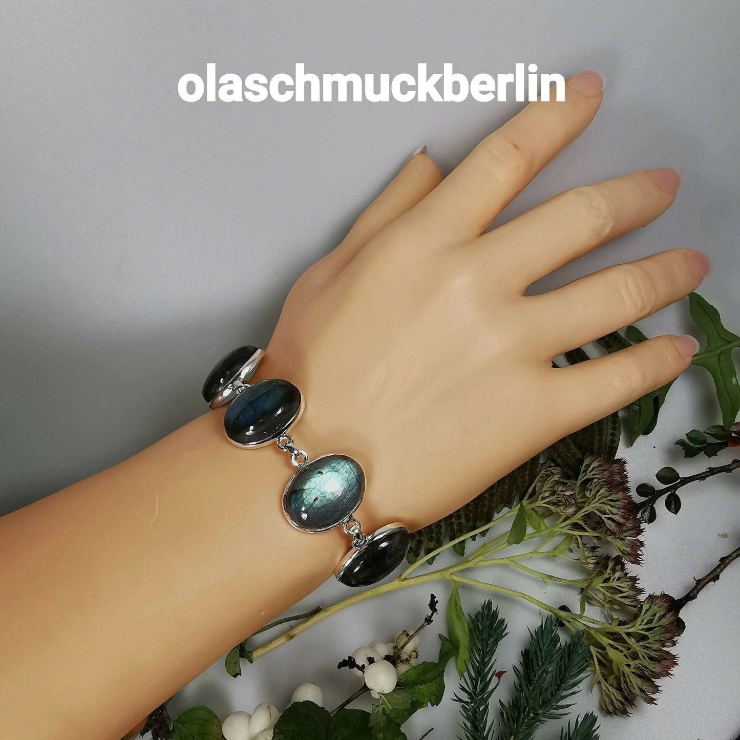 Silberarmband mit Labradorit