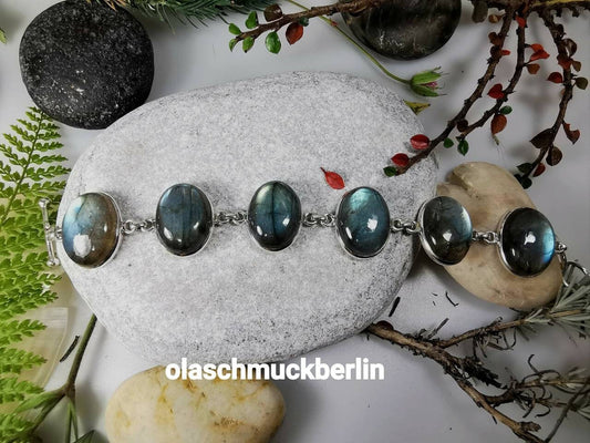 Silberarmband mit Labradorit