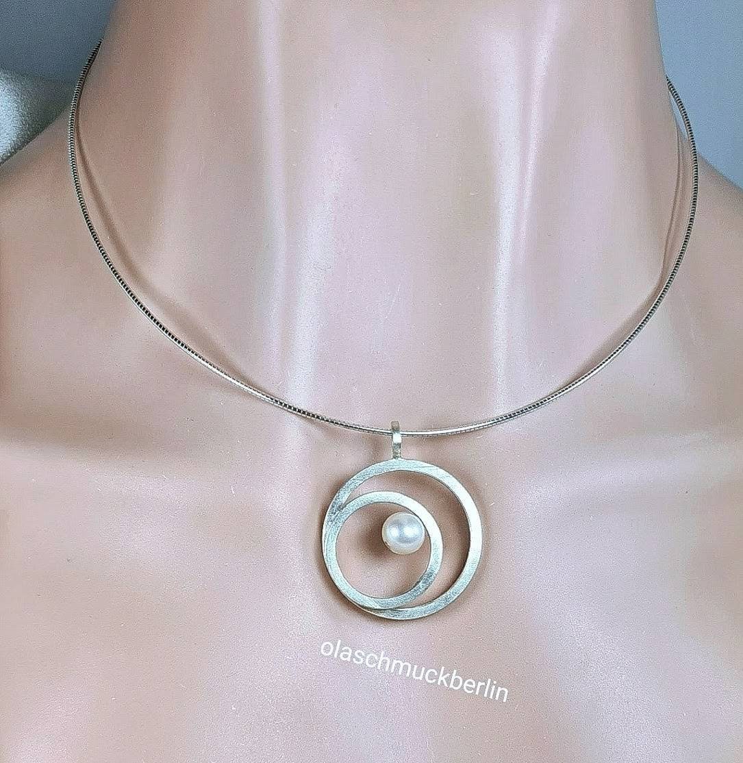 Silber Anhänger mit eine Süßwasserperle