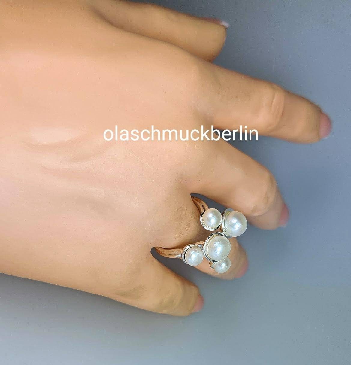 Silberring mit Süßwasserperlen
