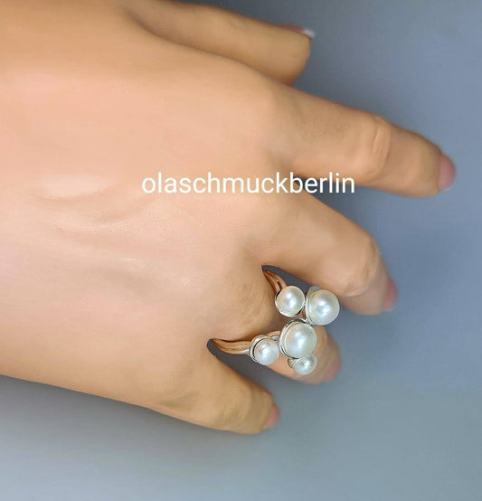 Silberring mit Süßwasserperlen