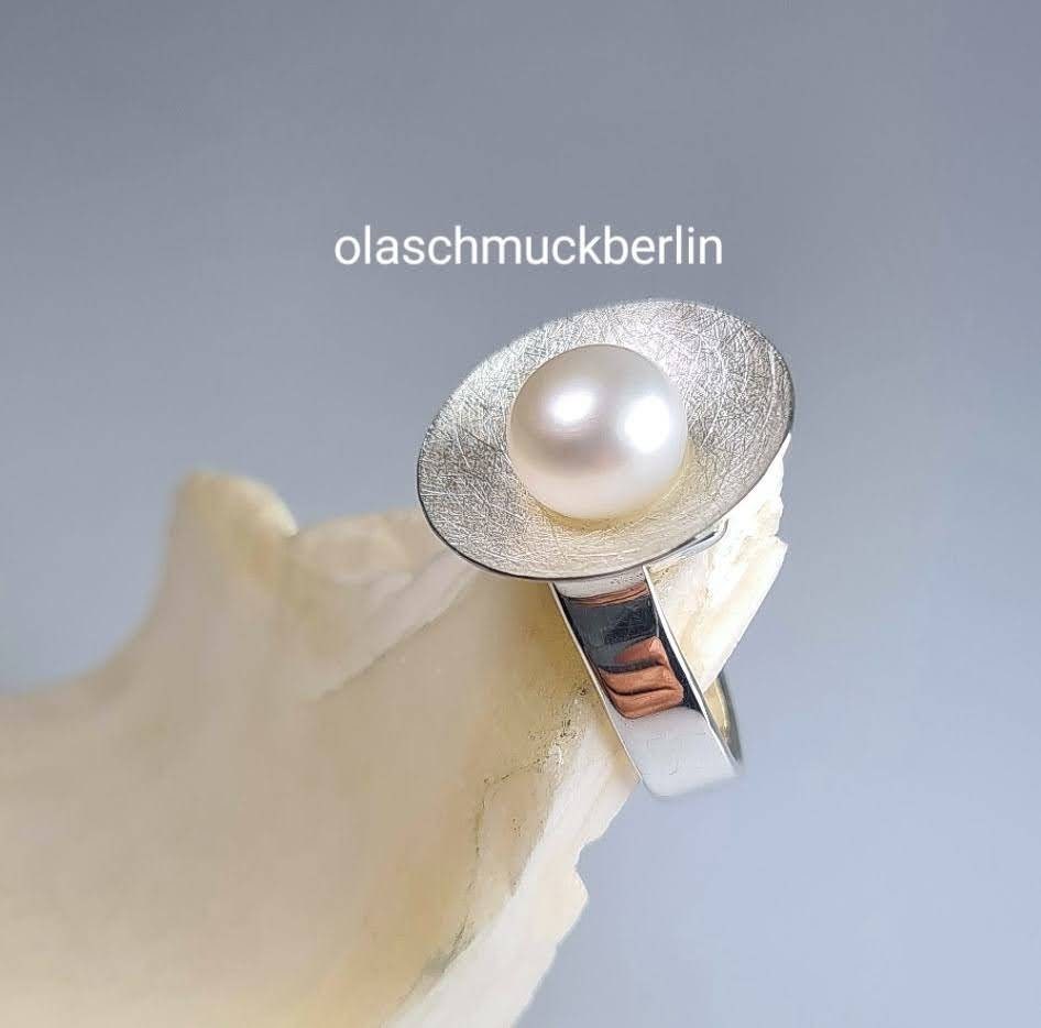 Silberring mit Süßwasserperle